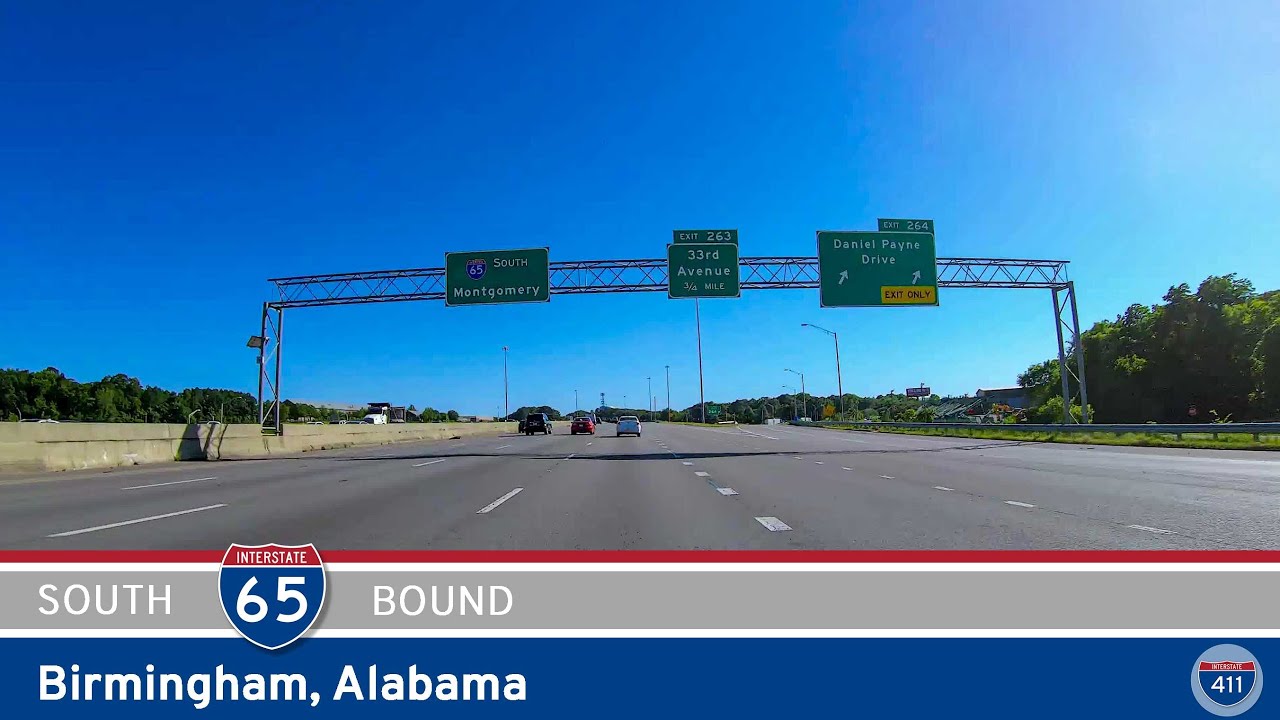 Explore a short but vital stretch of Interstate 65 southbound through Birmingham, Alabama, from the I-22 interchange to the dramatic downtown convergence with I-20/I-59. Discover the skyline views, surrounding neighborhoods, and key infrastructure along this urban connector.