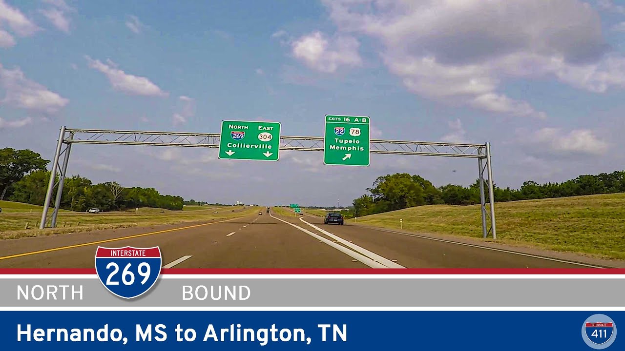 Northbound Interstate 269: Hernando, MS to Arlington, TN