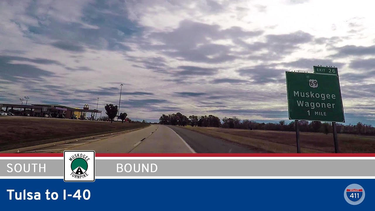 Oklahoma Highway 351: Muskogee Turnpike from Tulsa to Webbers Falls